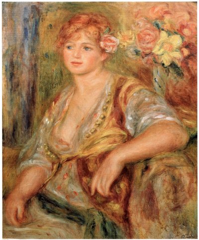 Blonde a la rosen Angličtina: Blondýnka s rosenem od Pierre Auguste Renoir